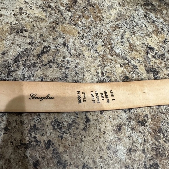 Garuglieri Embossed Brown Leather Belt Western Size Large Made In Italy - Picture 3 of 5